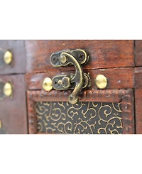 Vintiquewise Rustic Studded Index/Recipe Card Box with Antiqued Latch, 4 X 6 Cards