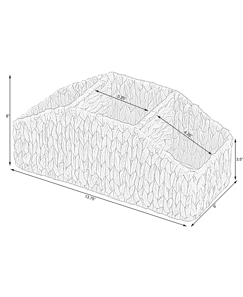 Wickerwise Natural Water Hyacinth Storage Organizer Caddy