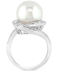 Effy Cultured Freshwater Pearl (12-1/2mm) & Diamond (3/4 ct. t.w.) Ring 14k White Gold (Also Available Yellow Rose Gold)