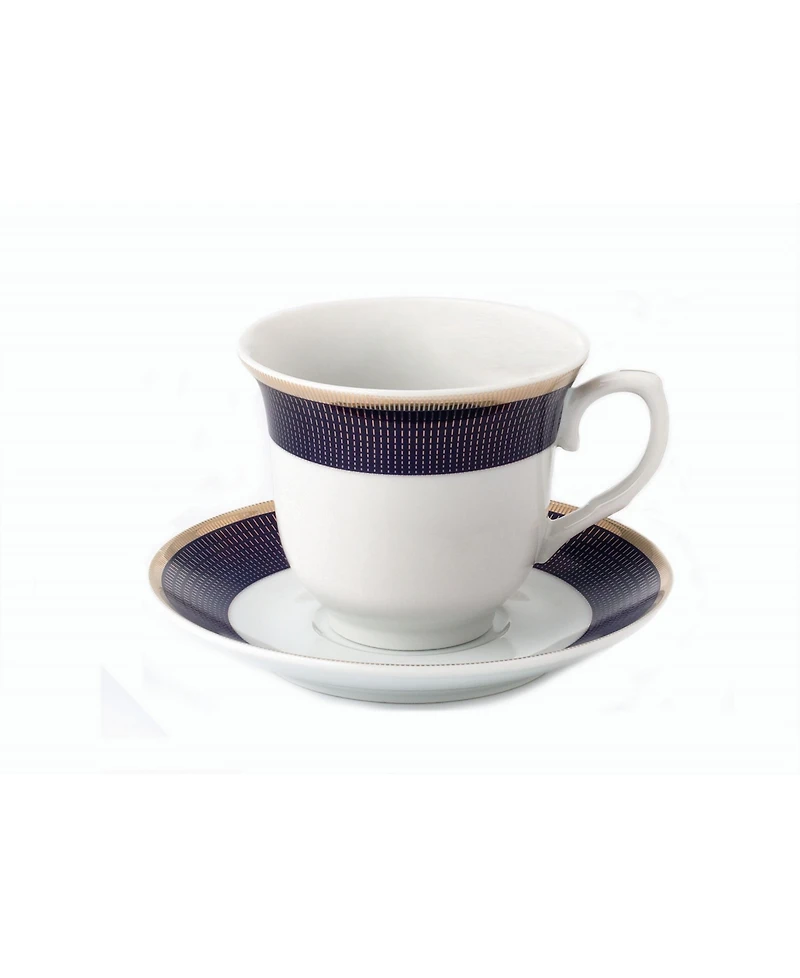 Lorren Home Trends 8 Piece 8oz Tea or Coffee Cup and Saucer Set, Service for 4