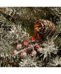 National Tree Company 10" Dunhill Fir Sleigh with Snow, Berries and Cones