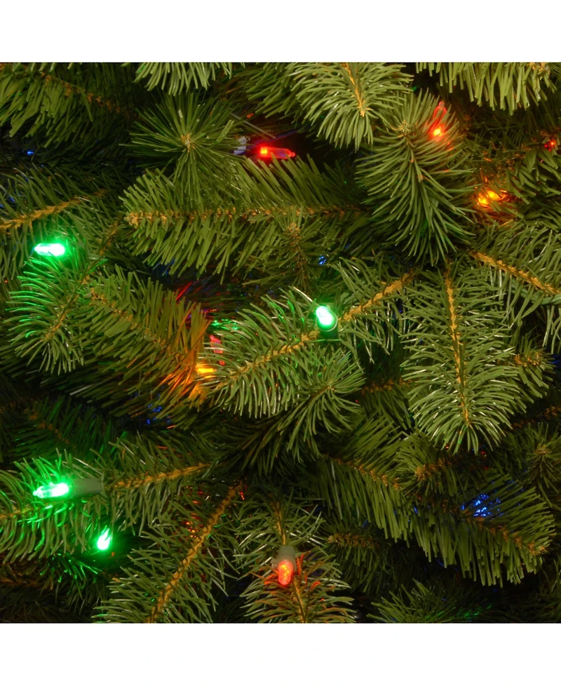 National Tree 12' Feel Real Downswept Douglas Fir Pencil Slim Tree with 850 Dual Color Led Lights & Caps