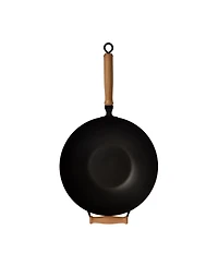 Joyce Chen Professional Series 14" Carbon Steel Nonstick Wok Set with Lid and Maple Handles, 10 Pieces
