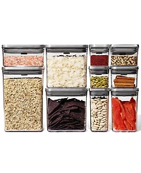Oxo Steel Pop 12-Piece Food Storage Container Set with Scoop & Labels