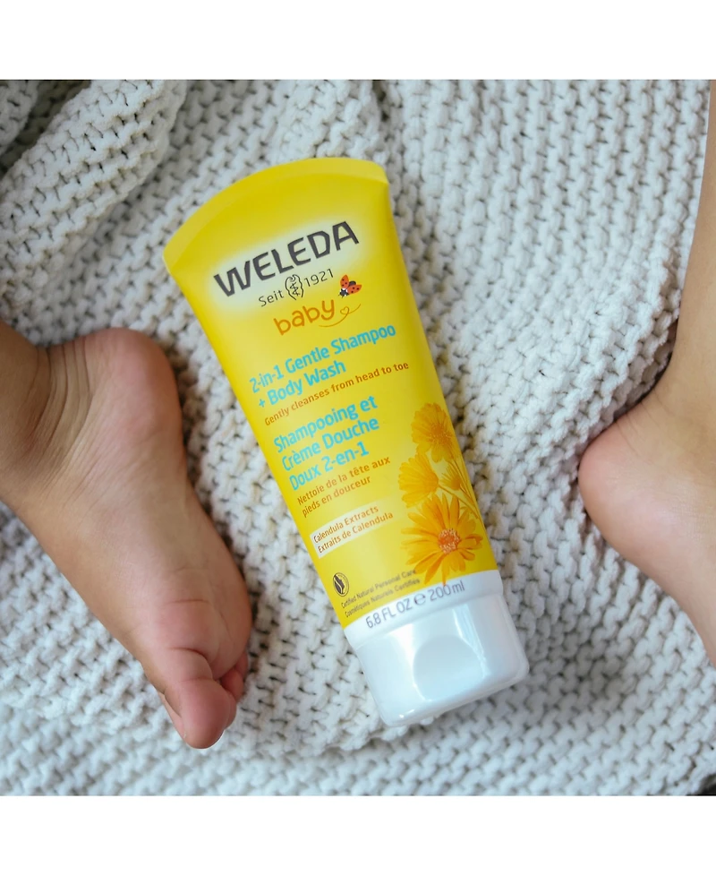 Weleda 2-In-1 Gentle Baby Shampoo and Body Wash with Calendula Extracts, 6.8 oz