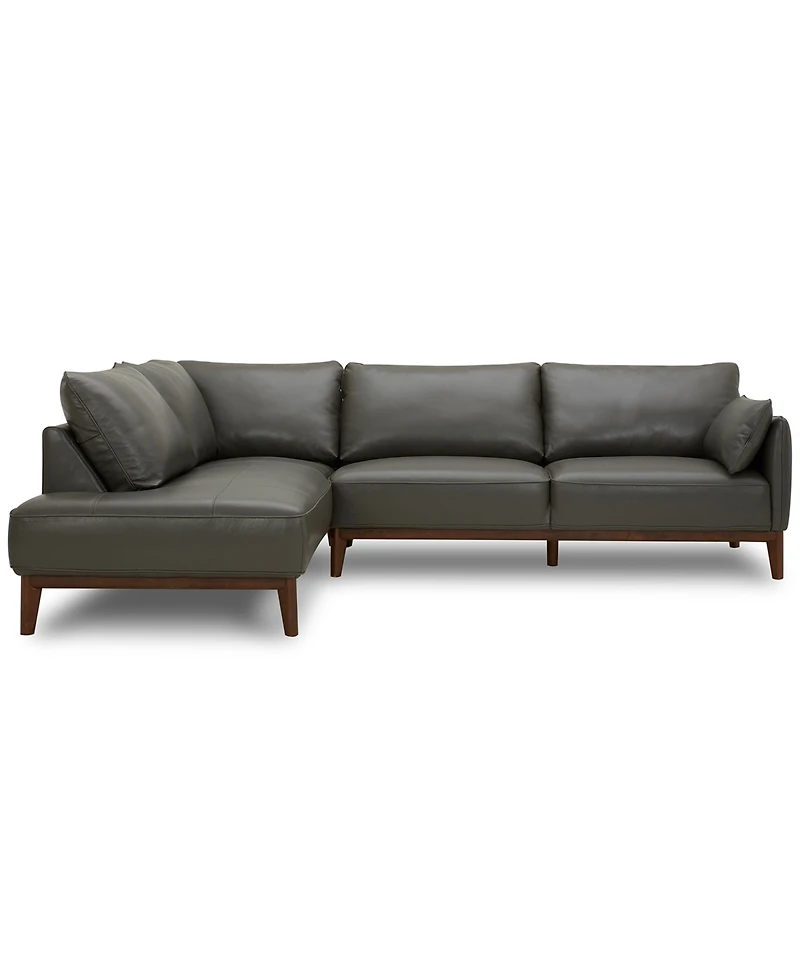 Jollene Leather 2-Pc. Sectional with Chaise, Created for Macy's