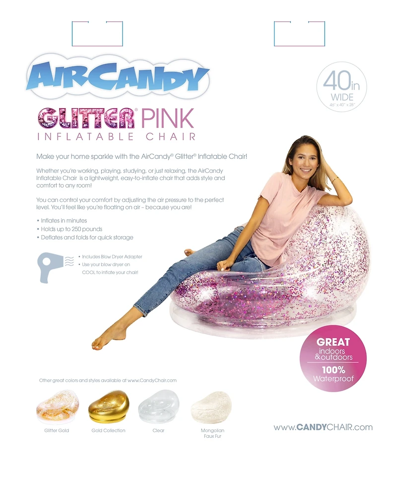 PoolCandy's AirCandy Glitter Inflatable Chair