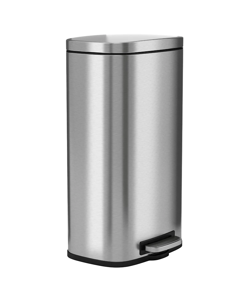 iTouchless 8 Gallon / 30 Liter SoftStep Stainless Steel Kitchen Trash Can with Odor Filter