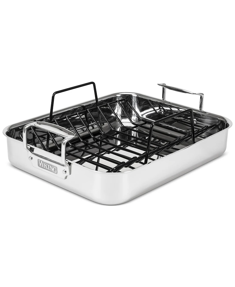 Viking 3-Ply Stainless Steel Roasting Pan with Nonstick Rack