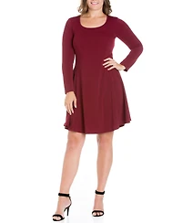 Women's Plus Fit and Flare Skater Dress
