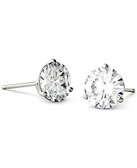 Charles & Colvard Moissanite Three Prong Stud Earrings (1-5/8 ct. t.w. Dew) in 14k White Gold