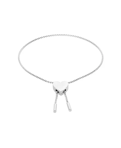 Adornia Heart Bolo Bracelet - Silver