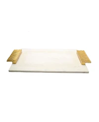 Marble Challah Tray with Embossed Handles