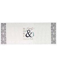 Avanti Modern Farmhouse Embroidered Cotton Bath Rug, 24" x 60"
