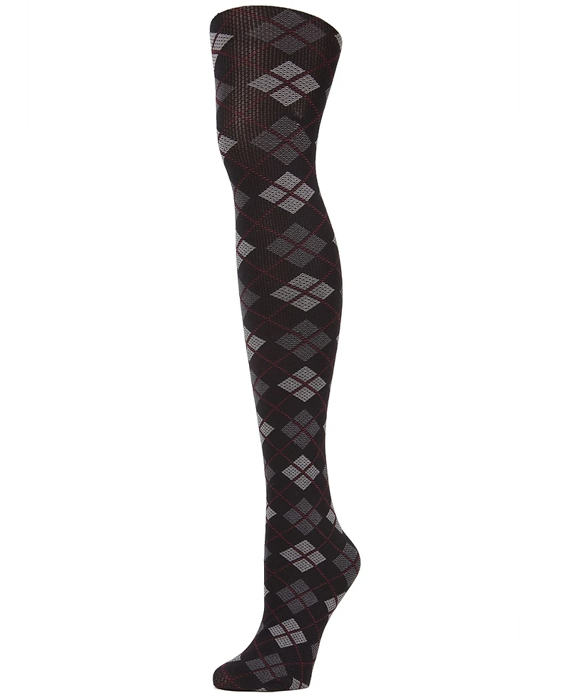 MeMoi Women's Argyle Pattern Opaque Tights
