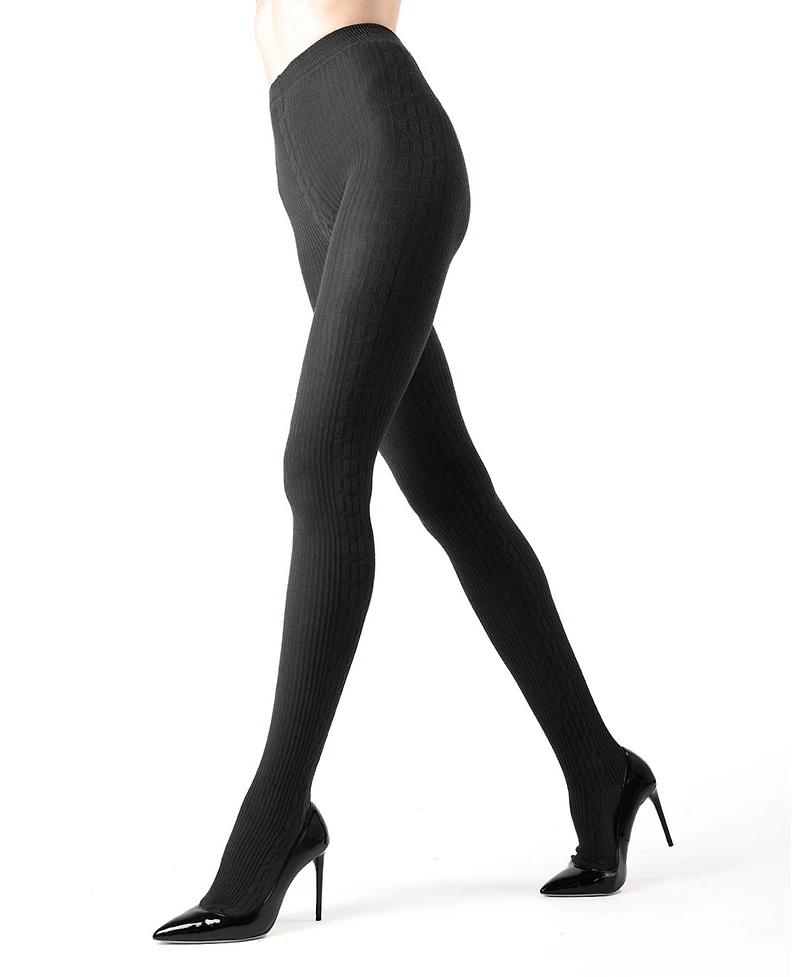 MeMoi Women's Portland Side Cable Knit Sweater Tights