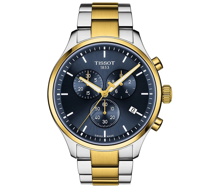 Tissot Men's Swiss Chronograph Chrono Xl Classic Two-Tone Stainless Steel Bracelet Watch 45mm