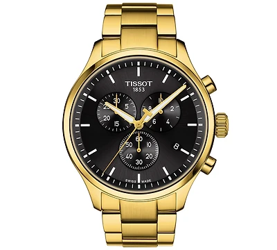 Tissot Men's Swiss Chronograph Chrono Xl Classic Gold-Tone Stainless Steel Bracelet Watch 45mm