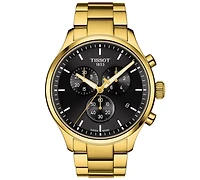 Tissot Men's Swiss Chronograph Chrono Xl Classic Gold-Tone Stainless Steel Bracelet Watch 45mm
