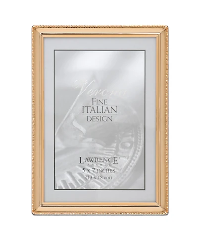 Polished Metal Picture Frame - Bead Border Design, 5" x 7"