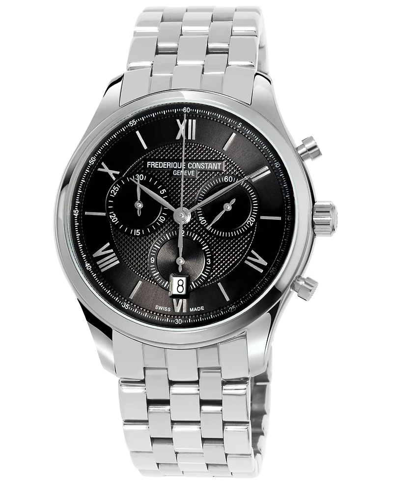 Frederique Constant Men's Swiss Stainless Steel Bracelet Watch 40mm
