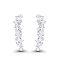 Cubic Zirconia Multi Shape Ear Climbers in Sterling Silver