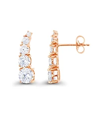 Macy's Cubic Zirconia 14k Rose Gold Graduated Curved Ear Climbers (Also Over Silver or Silver)