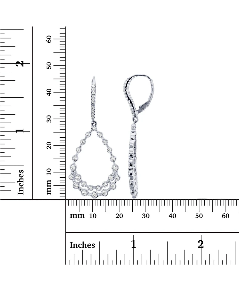 Macy's Cubic Zirconia Bezel Diamond Cut Pear Shaped Earrings Sterling Silver (Also 14k Gold Over or Rose Silver)