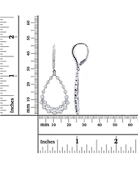 Macy's Cubic Zirconia Bezel Diamond Cut Pear Shaped Earrings Sterling Silver (Also 14k Gold Over or Rose Silver)