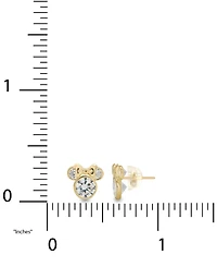 Disney Children's Cubic Zirconia Minnie Mouse Stud Earrings in 14k Gold