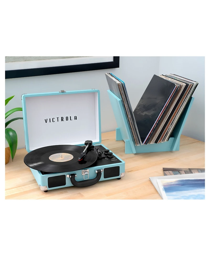 Victrola Journey Bluetooth Suitcase Record Player with Matching Record Stand