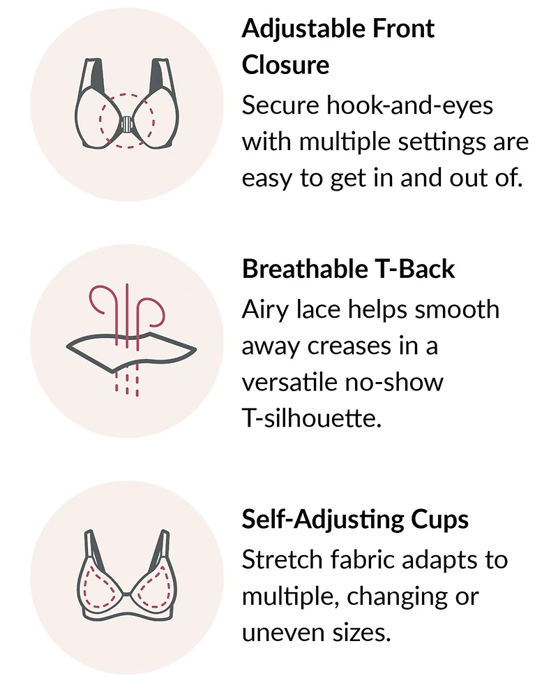 Women's Full Figure Plus Complete Comfort Wirefree Cotton T-Back Bra 1908
