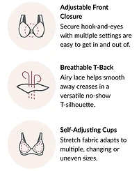 Women's Full Figure Plus Complete Comfort Wirefree Cotton T-Back Bra 1908
