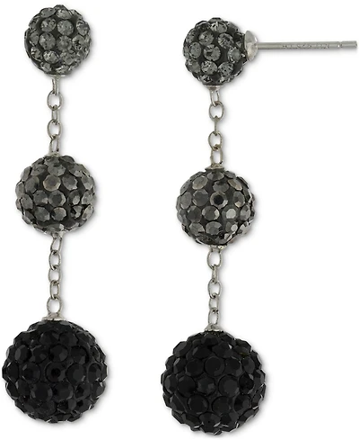 Giani Bernini Crystal Graduated Ball Ombre Drop Earrings in Sterling Silver, Created for Macy's