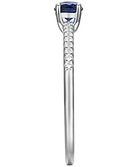 Sapphire (1/3 ct. t.w.) & Diamond (1/10 ct. t.w.) Ring in Sterling Silver (Also in Ruby & Emerald)