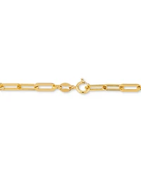Polished Paperclip Bracelet 18K Gold over Silver or Sterling