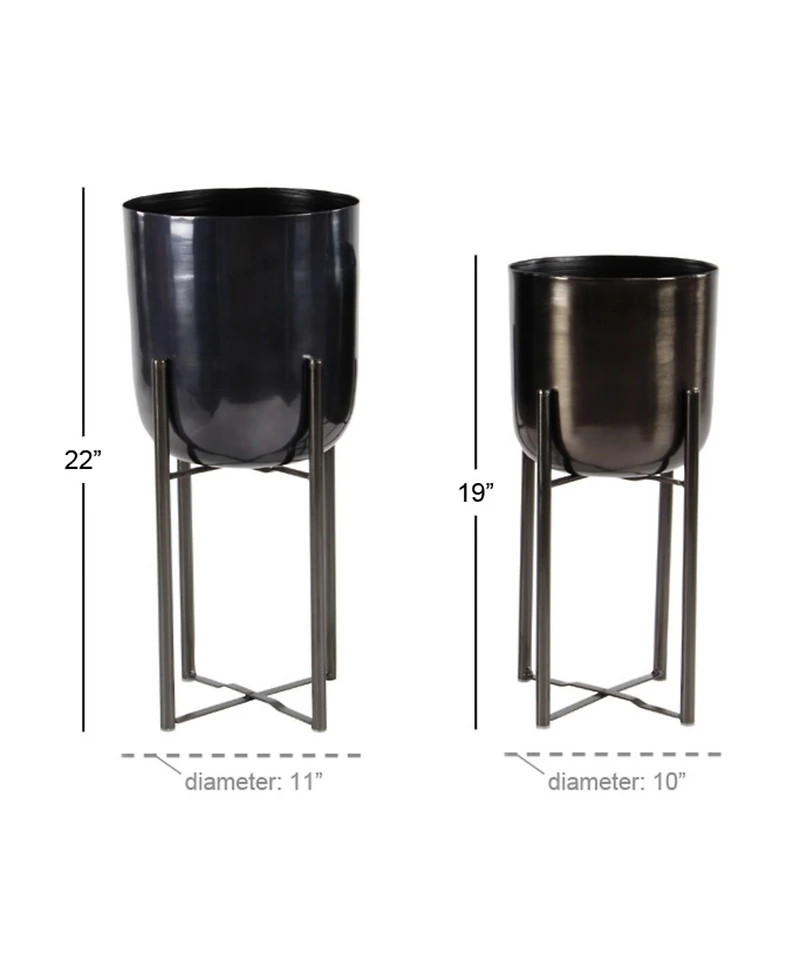 Bucket Planter with Stand, Set of 2