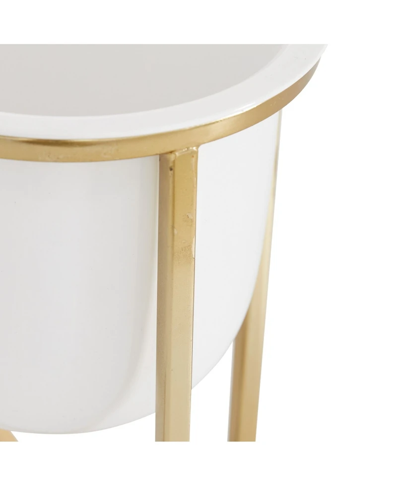 CosmoLiving by Cosmopolitan Contemporary Planters with Stand, Set of 2