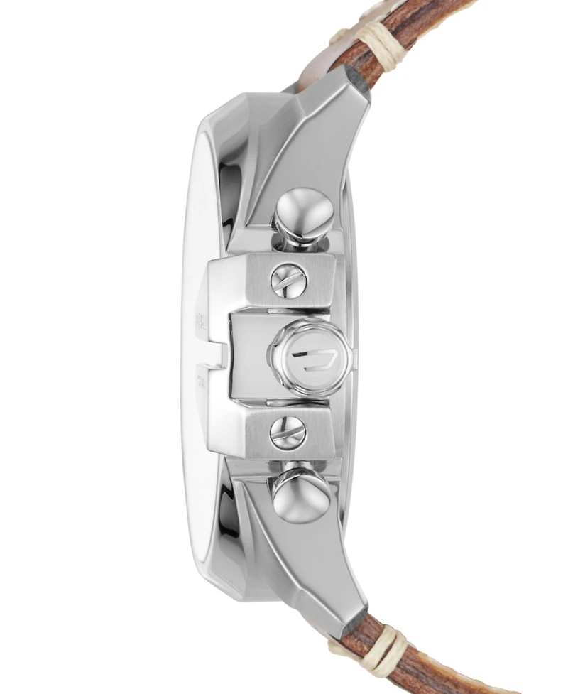 Diesel Mega Chief Chronograph Brown Leather Watch 51mm