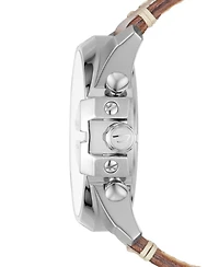 Diesel Mega Chief Chronograph Brown Leather Watch 51mm