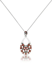 Pave Garnet Teardrop Pendant and a Curb Chain