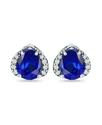 Giani Bernini Simulated Blue Sapphire and Cubic Zirconia Stud Earrings