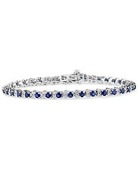 Effy Sapphire (3-7/8 ct. t.w) & Diamond (1/4 t.w.) Tennis Bracelet Sterling Silver (Also available Emerald and Ruby)