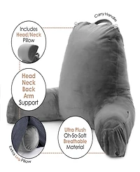 Nestl Soft Velour Cover Reading Backrest Pillow Set, Extra Large