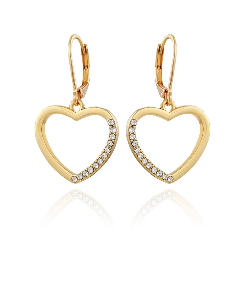 T Tahari Women's Pave Heart Drop Earring