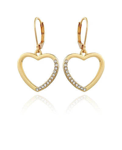 T Tahari Women's Pave Heart Drop Earring