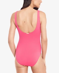 Lauren Ralph Beach Club Solid Twist Underwire Tummy-Control One-Piece Swimsuit