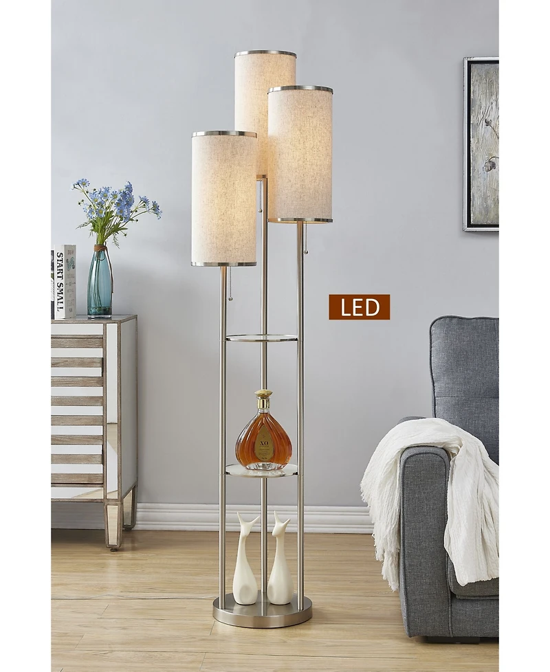 Artiva Usa Eleanor 66" Led Tri-Light Shelf Floor Lamp