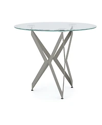 Furniture of America Alta Glass Top End Table
