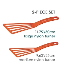 Rachael Ray Bakeware Oven Lovin' Nonstick Double Batch Cookie Pan and Utensil Set, 4-Pc., Orange Handles